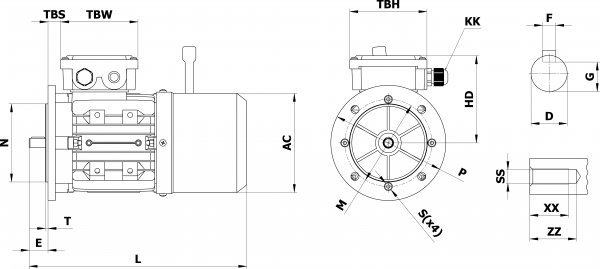 Kleedrive brake motor MSB 90S-4 1.1kw 1400 rpm - Klee Engineering Ltd.